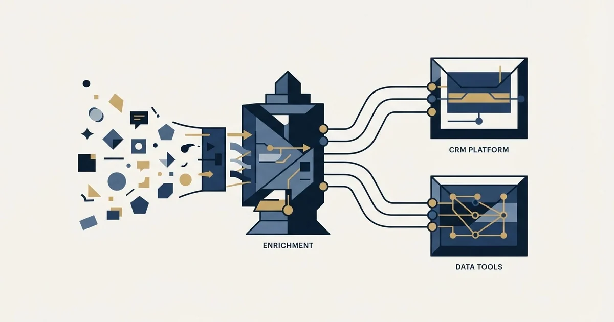 Editorial illustration for Dropcontact vs Zoho CRM