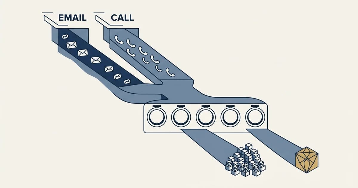 Editorial illustration for Email and Cold Calling