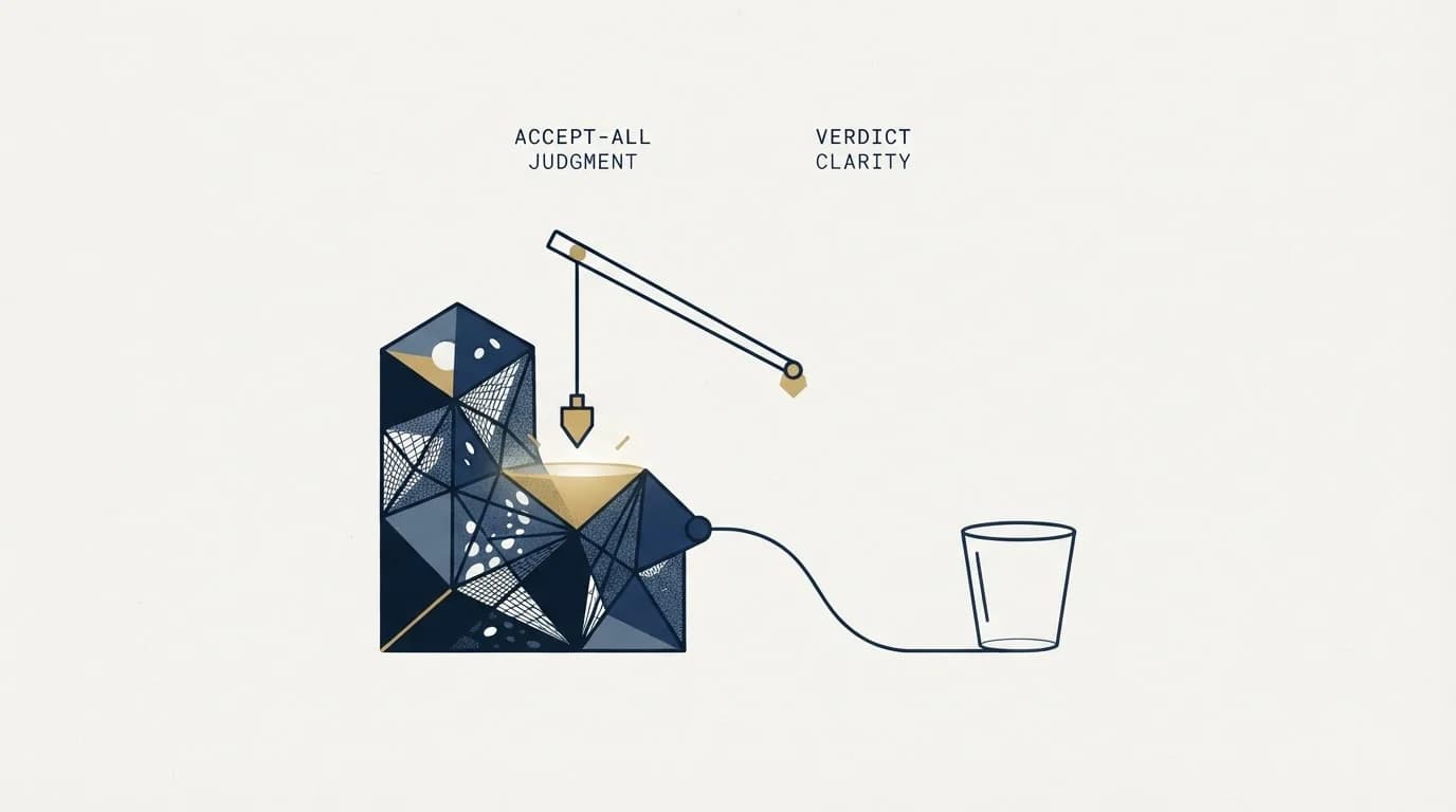 Section illustration: Accept-all is where any verifier gets judged
