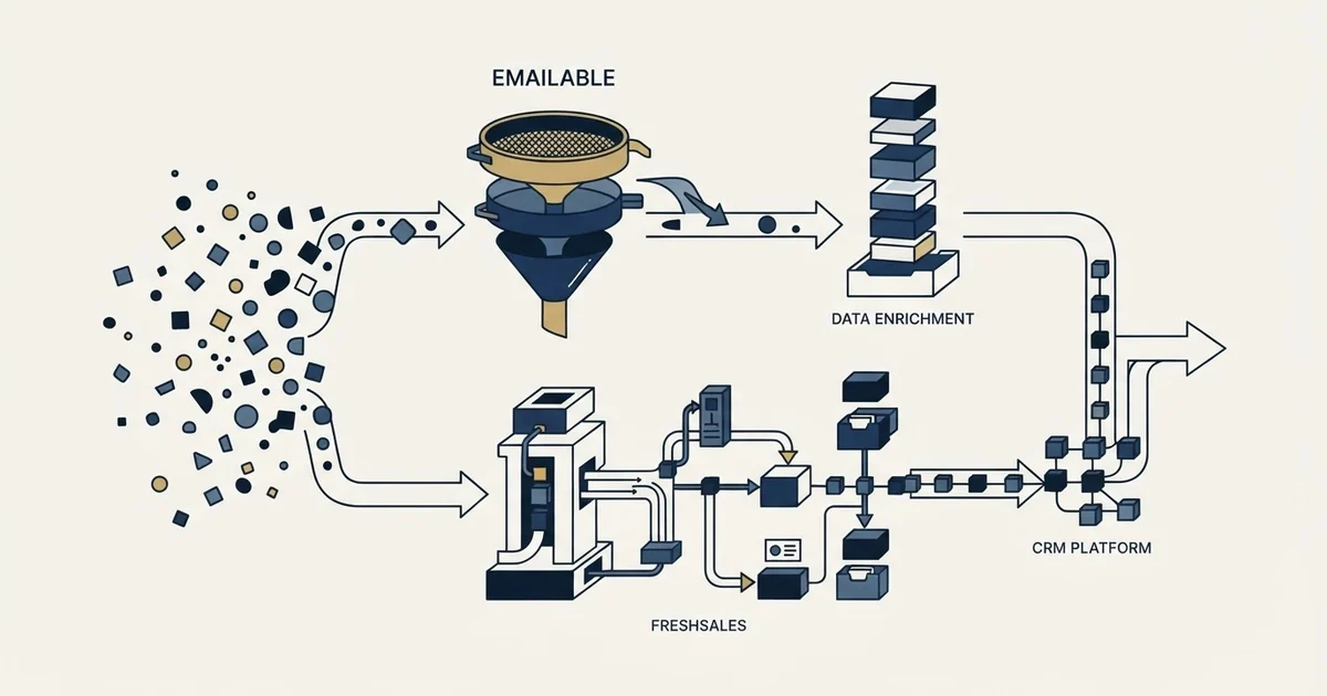 Editorial illustration for Emailable vs Freshsales