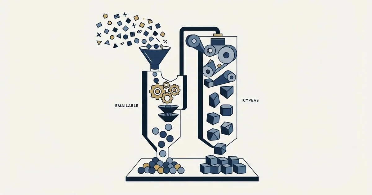 Editorial illustration for Emailable vs Icypeas