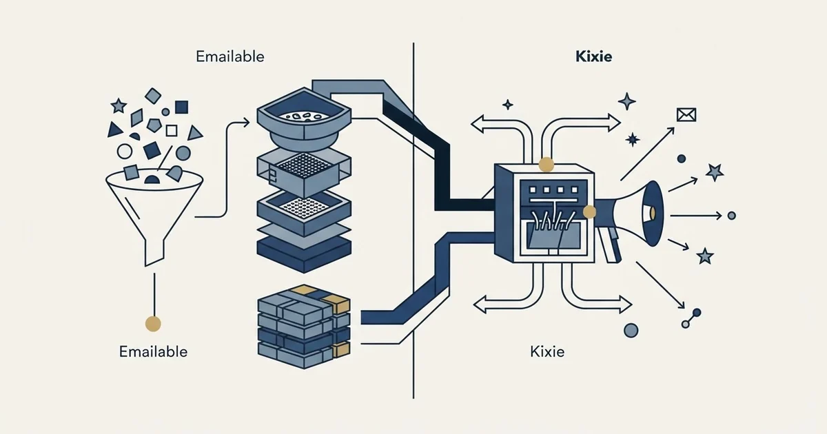 Editorial illustration for Emailable vs Kixie