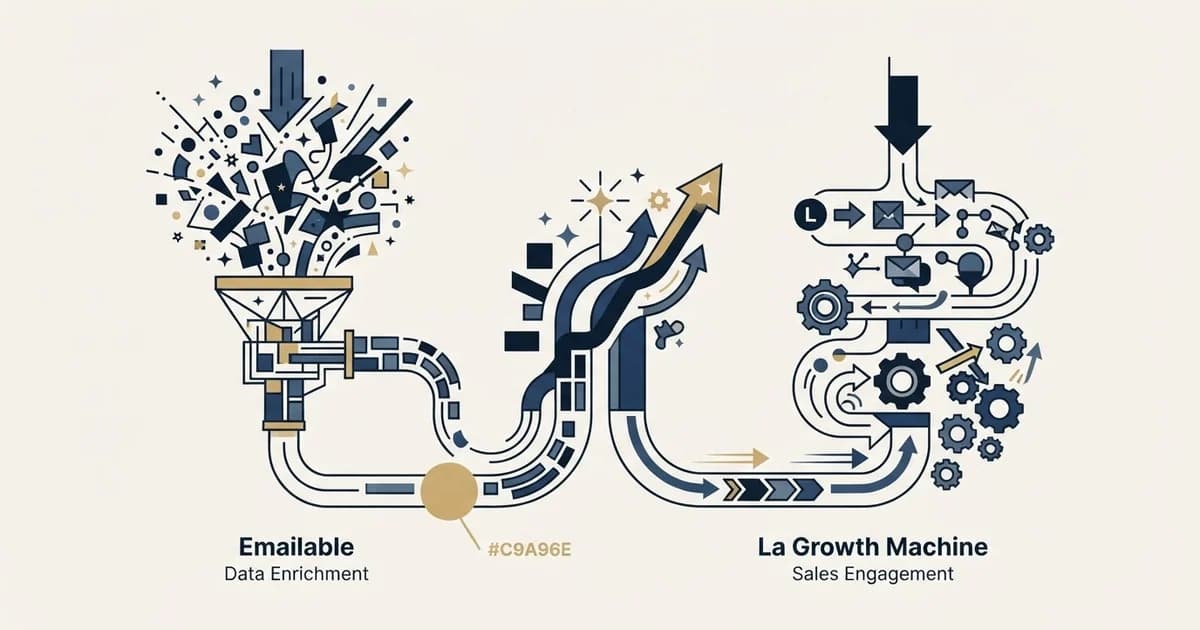 Editorial illustration for Emailable vs La Growth Machine