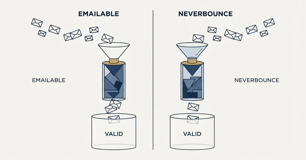 Editorial illustration for Emailable vs NeverBounce