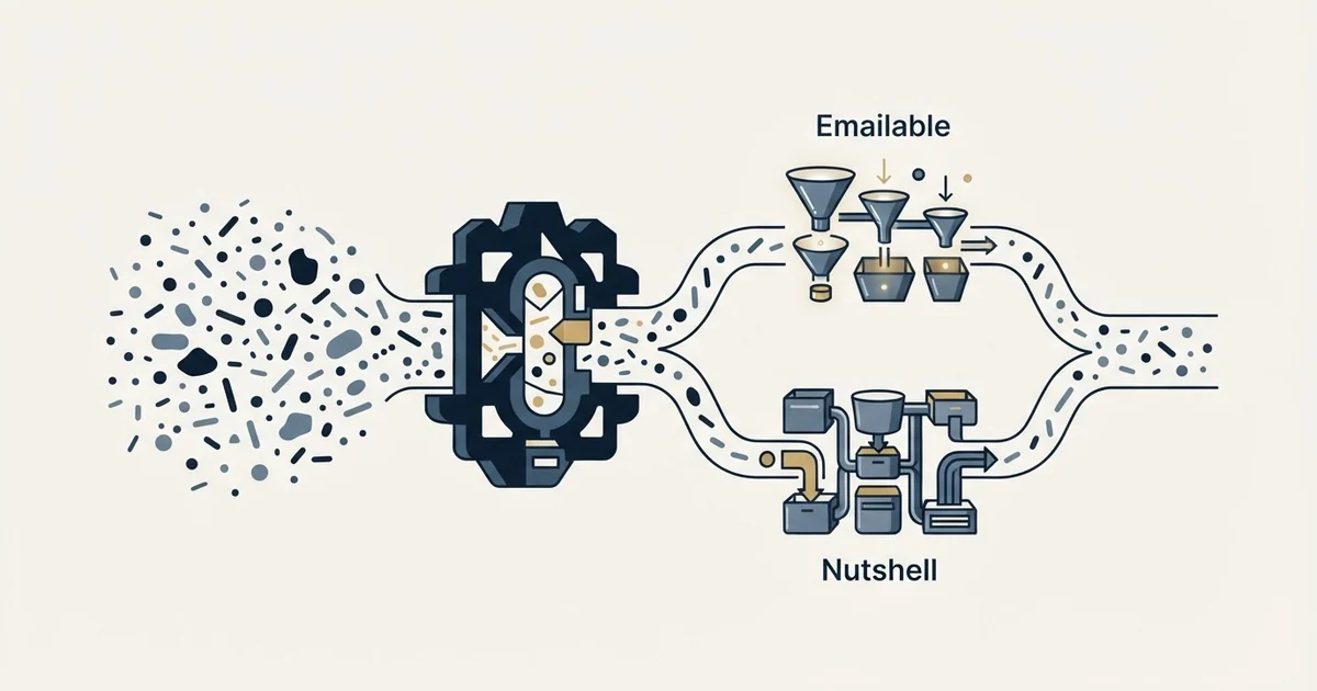Editorial illustration for Emailable vs Nutshell