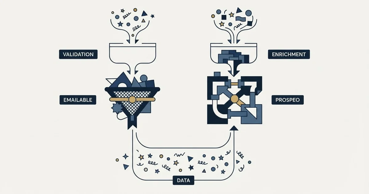 Editorial illustration for Emailable vs Prospeo