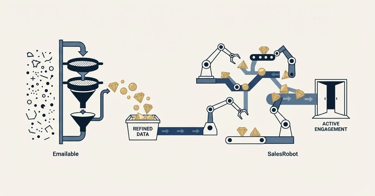 Editorial illustration for Emailable vs SalesRobot