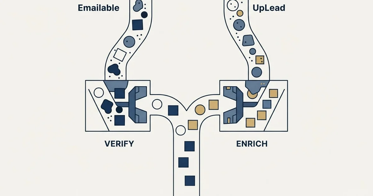 Editorial illustration for Emailable vs UpLead
