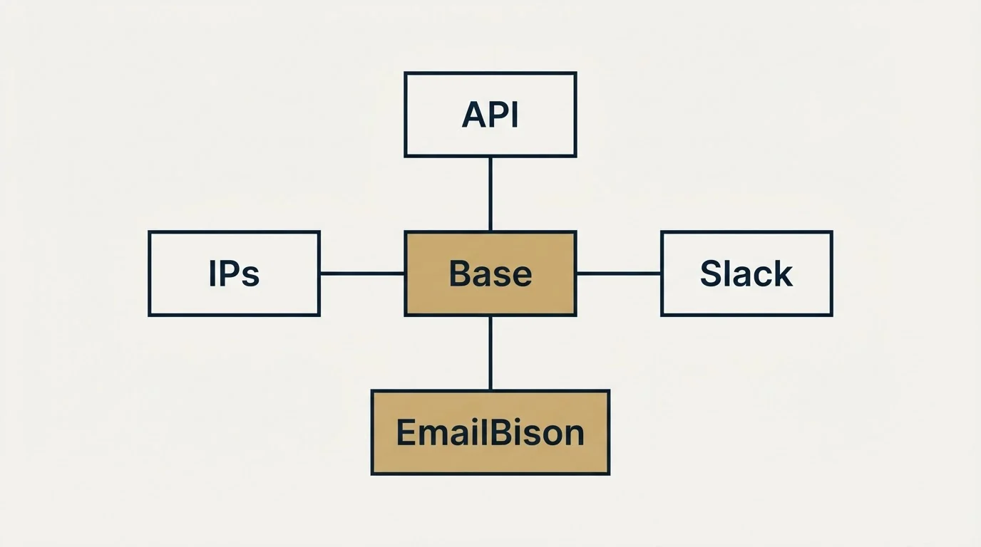 Schematic: The short version (Base, IPs, API, Slack)