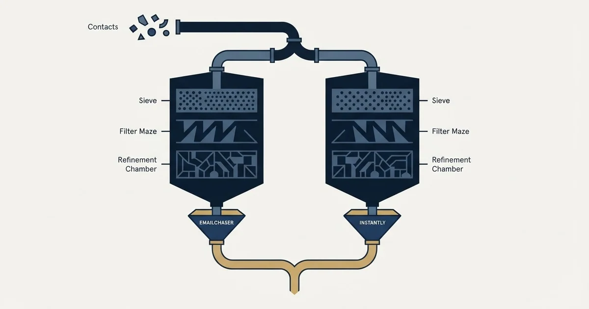 Editorial illustration for Emailchaser vs Instantly