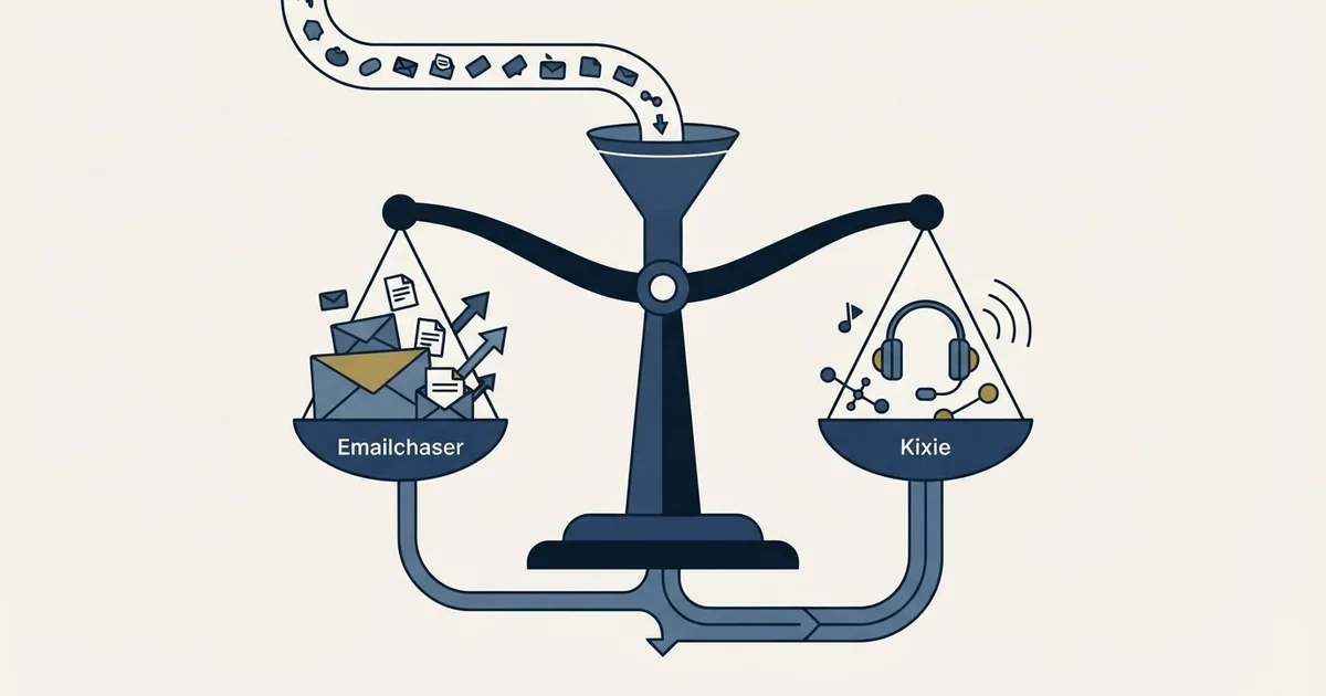 Editorial illustration for Emailchaser vs Kixie