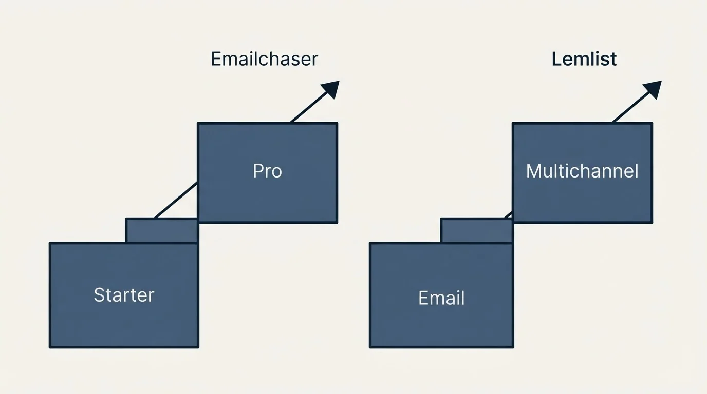 Pricing ladder: Pricing Comparison (Emailchaser, Lemlist, Starter, Email)