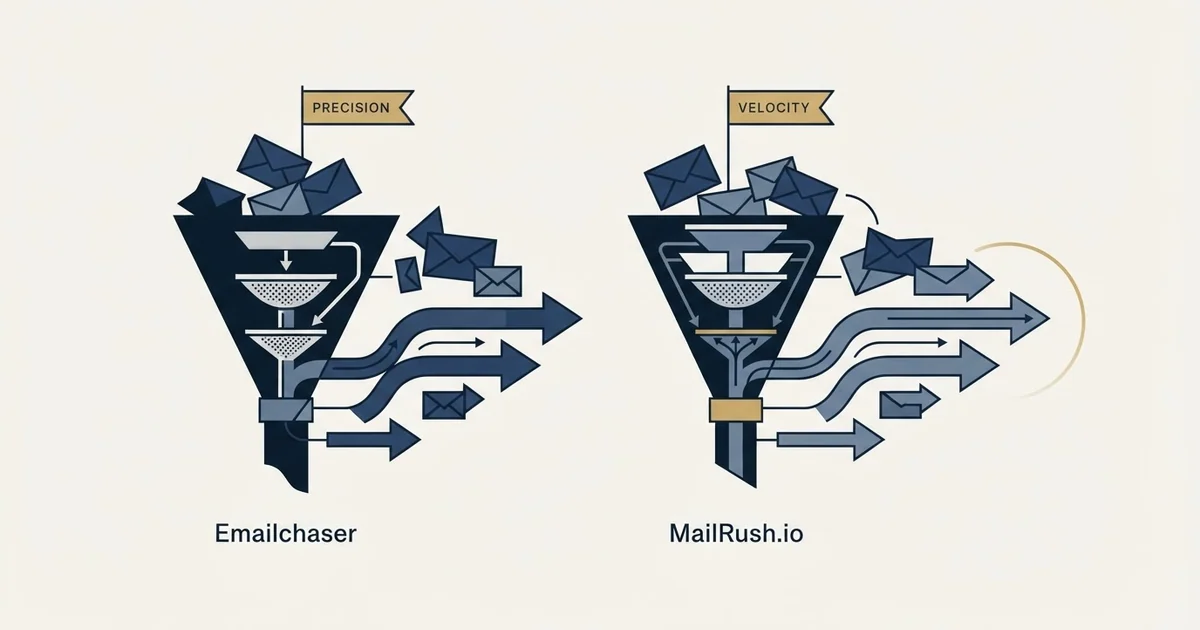 Editorial illustration for Emailchaser vs MailRush.io