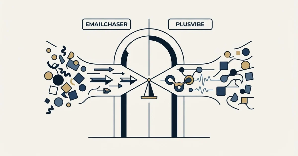 Editorial illustration for Emailchaser vs PlusVibe