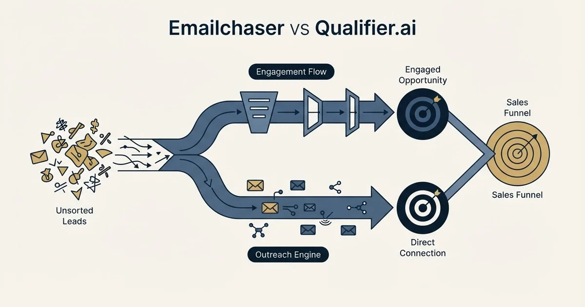 Editorial illustration for Emailchaser vs Qualifier.ai