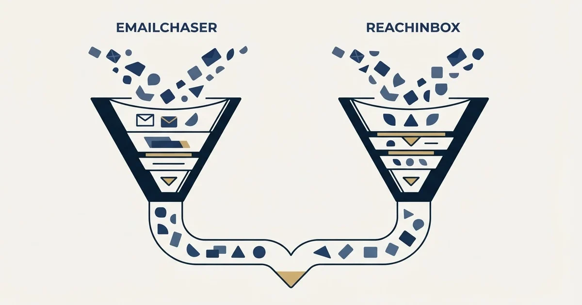 Editorial illustration for Emailchaser vs ReachInbox