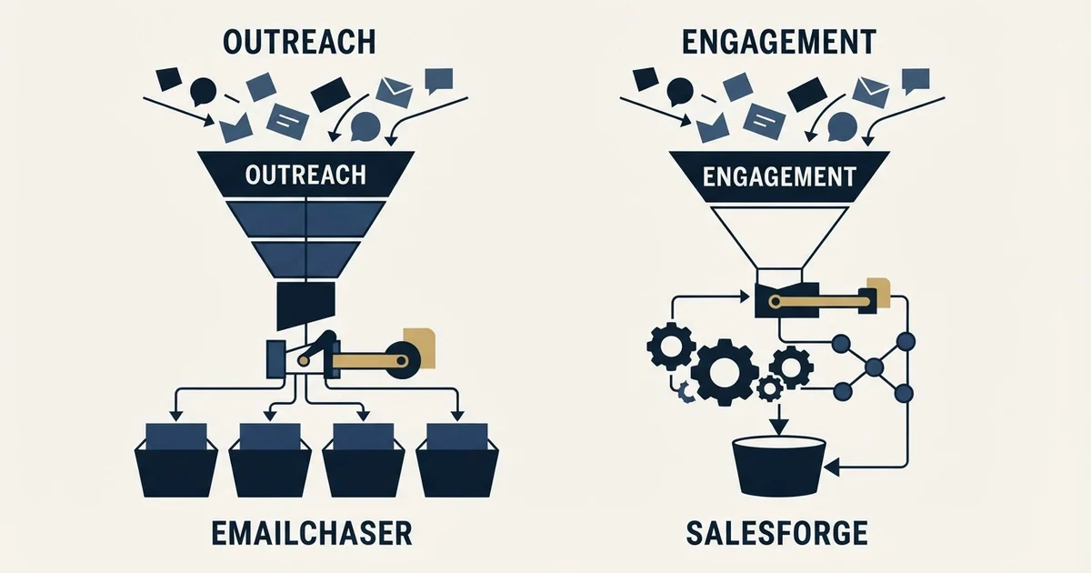 Editorial illustration for Emailchaser vs Salesforge