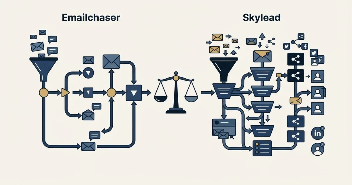Editorial illustration for Emailchaser vs Skylead