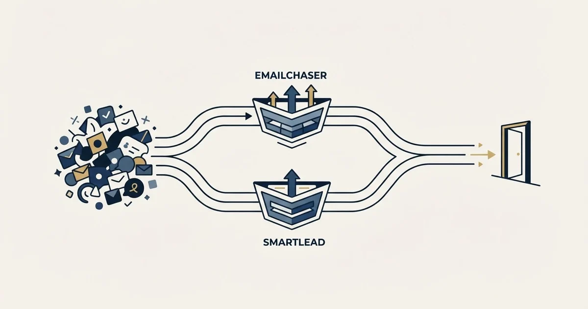 Editorial illustration for Emailchaser vs Smartlead