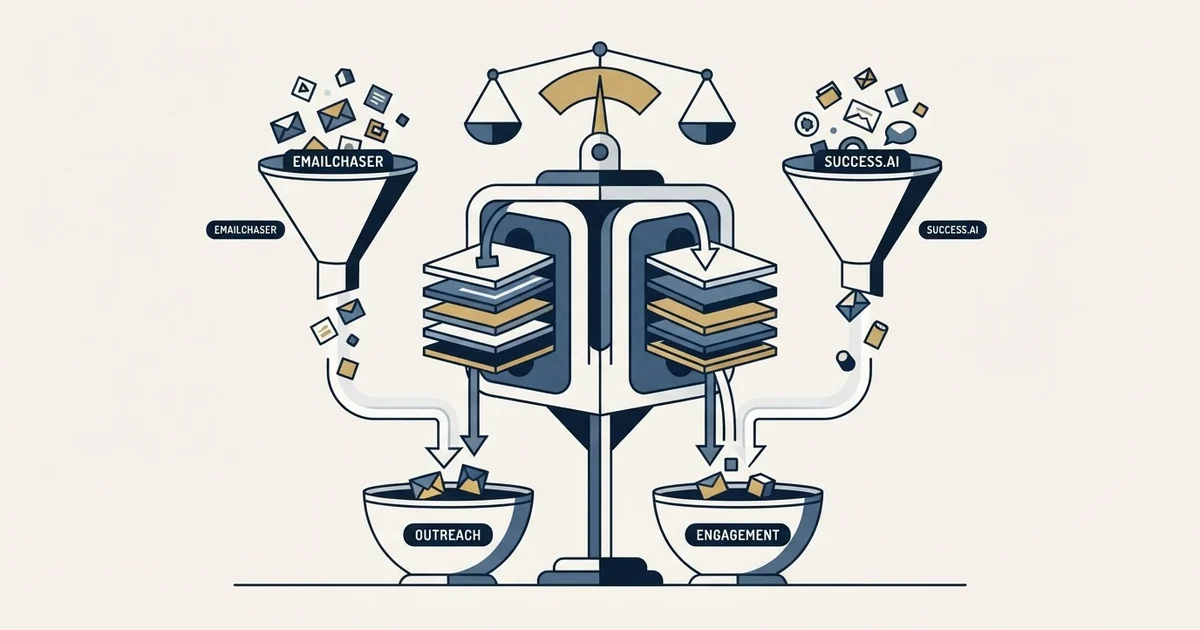 Editorial illustration for Emailchaser vs Success.ai