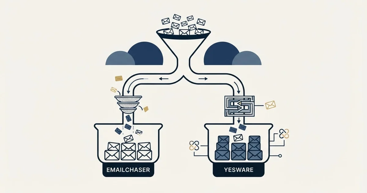 Editorial illustration for Emailchaser vs Yesware