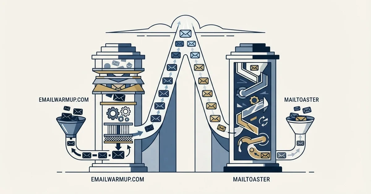 Editorial illustration for EmailWarmup.com vs MailToaster