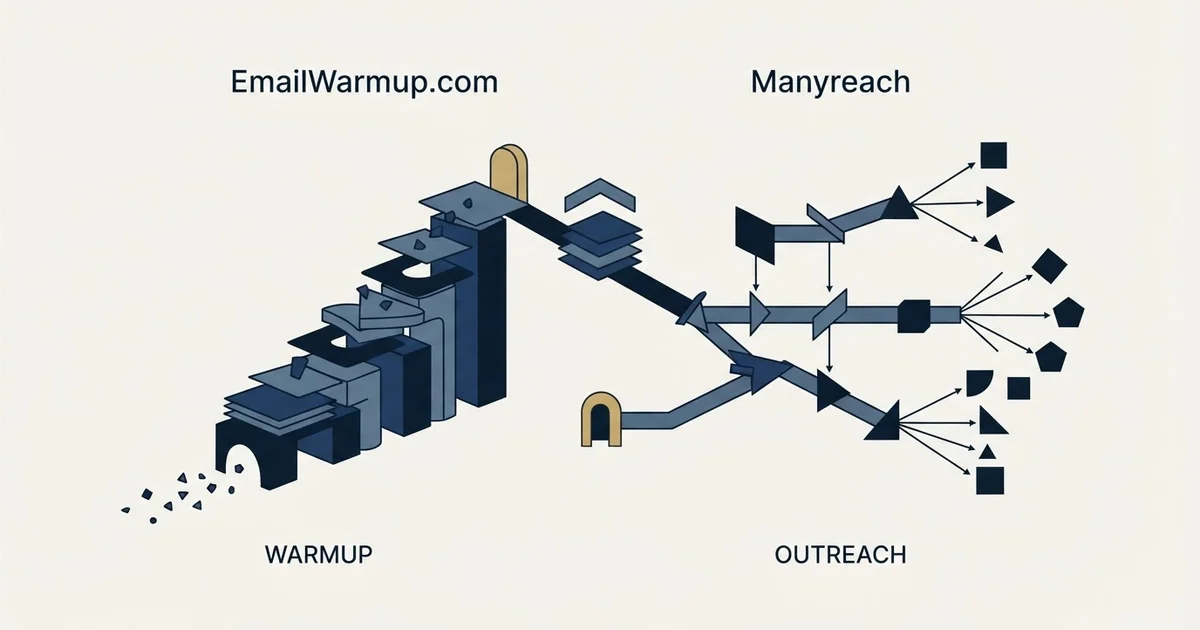 Editorial illustration for EmailWarmup.com vs Manyreach