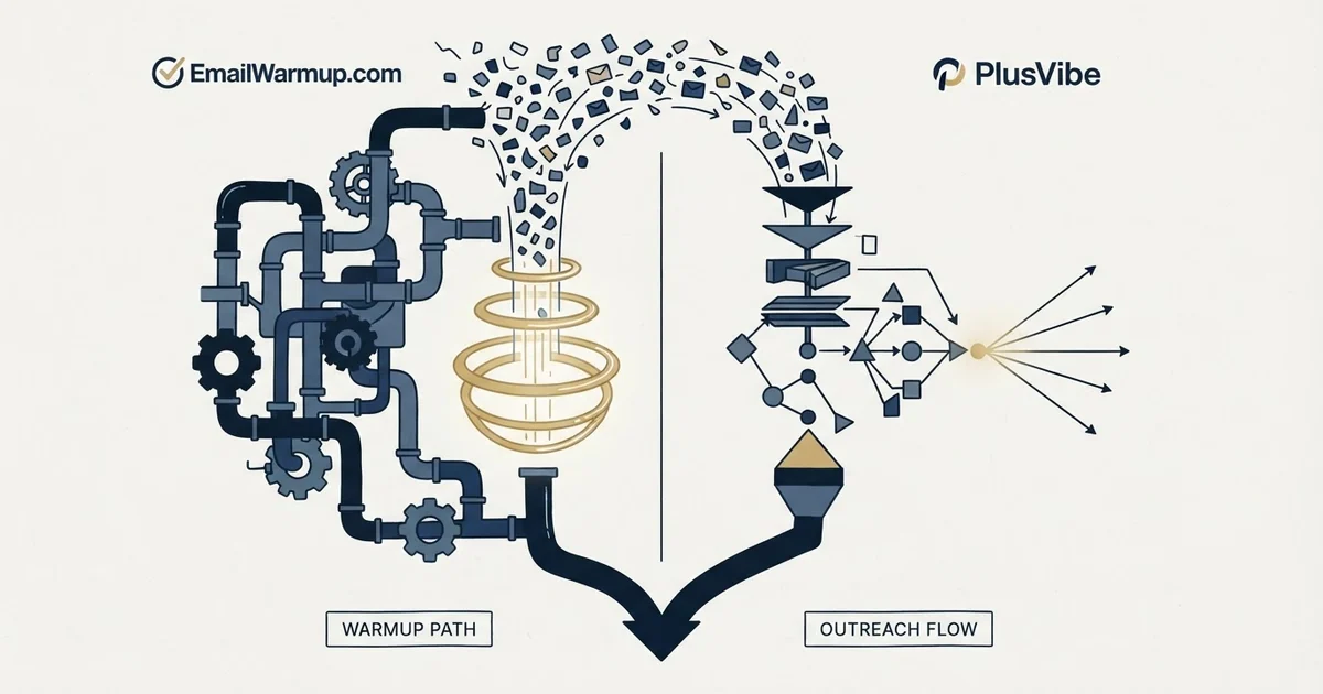 Editorial illustration for EmailWarmup.com vs PlusVibe