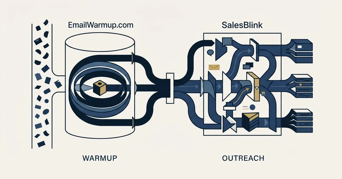 Editorial illustration for EmailWarmup.com vs SalesBlink