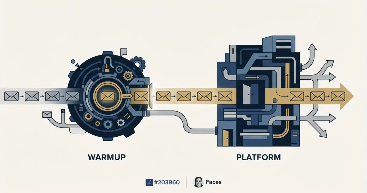 Editorial illustration for EmailWarmup.com vs Smartlead