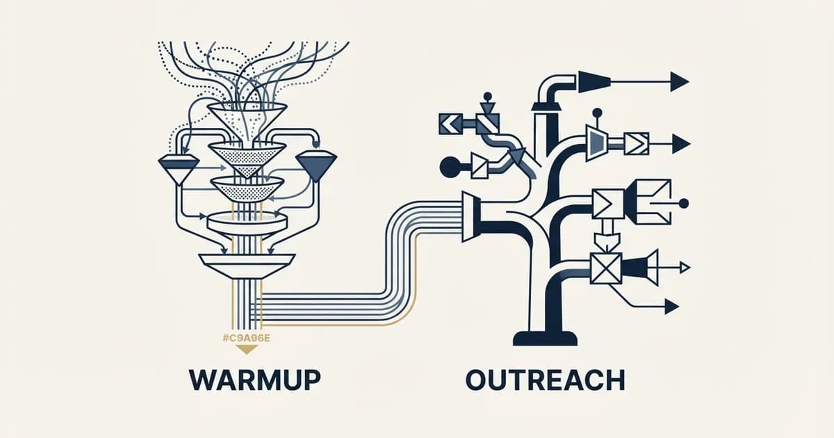 Editorial illustration for EmailWarmup.com vs SmartReach.io