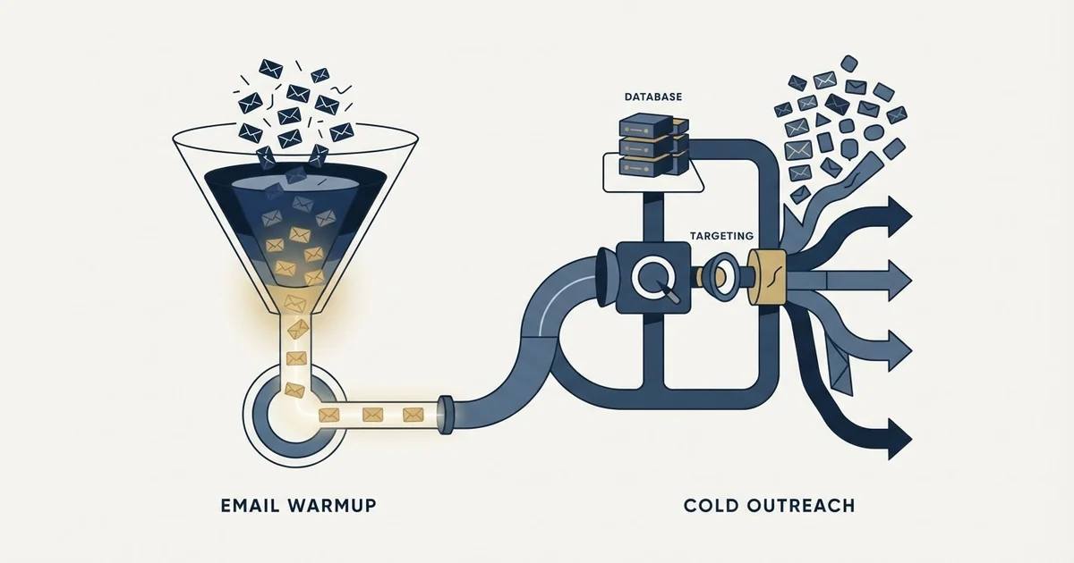 Editorial illustration for EmailWarmup.com vs Snov.io