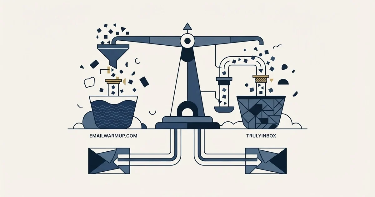 Editorial illustration for EmailWarmup.com vs TrulyInbox