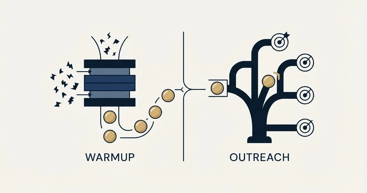 Editorial illustration for EmailWarmup.com vs Woodpecker