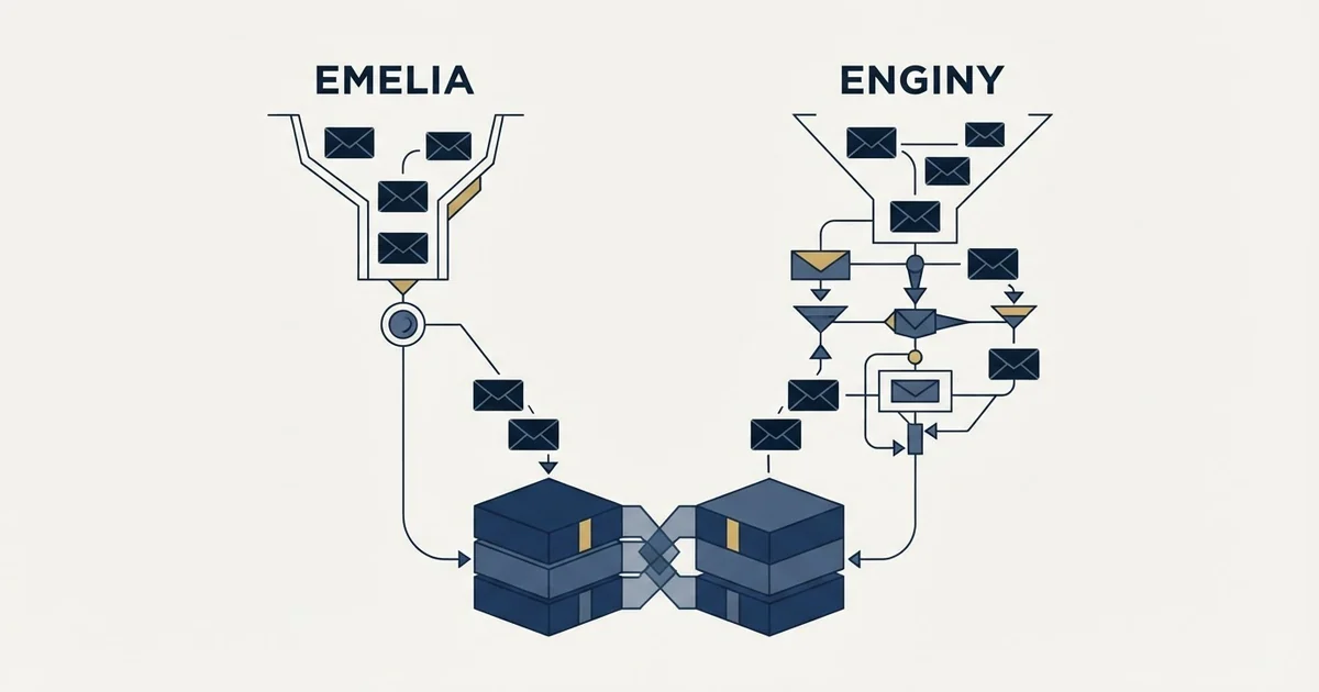 Editorial illustration for Emelia vs Enginy