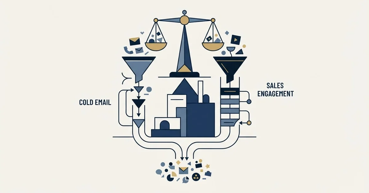 Editorial illustration for Emelia vs GetSales.io