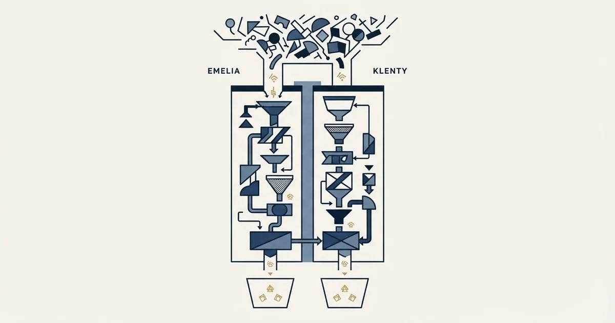 Editorial illustration for Emelia vs Klenty