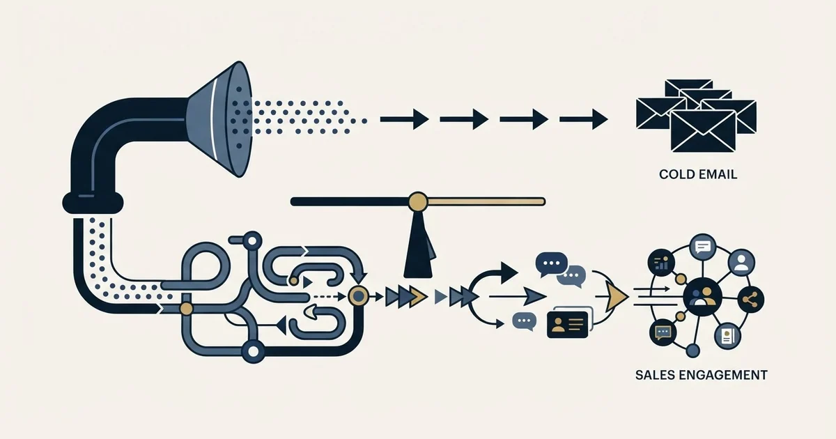 Editorial illustration for Emelia vs La Growth Machine