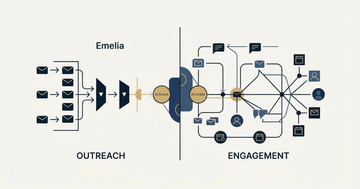 Editorial illustration for Emelia vs Meet Alfred