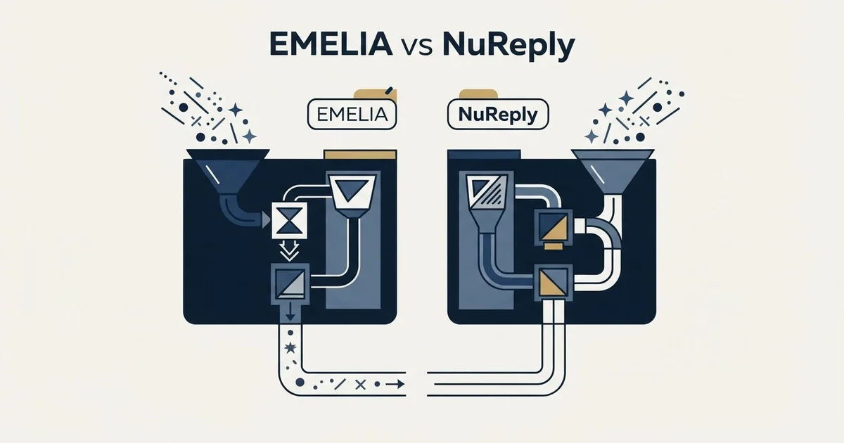 Editorial illustration for Emelia vs NuReply