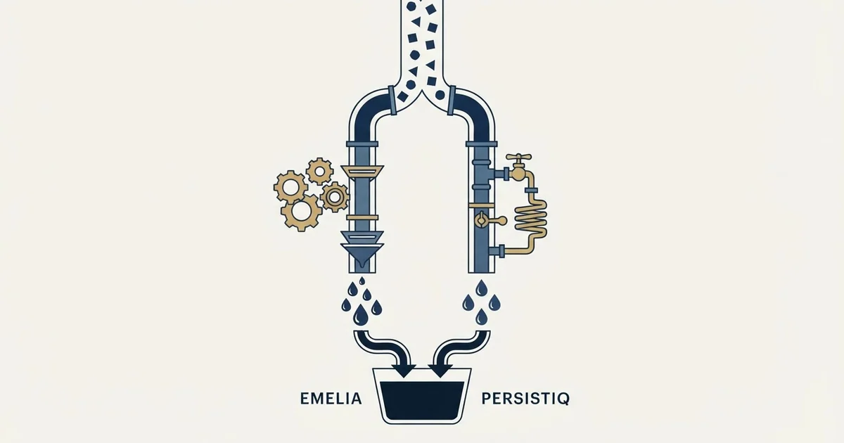 Editorial illustration for Emelia vs PersistIQ