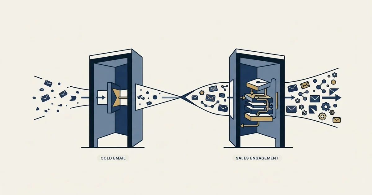 Editorial illustration for Emelia vs Salesflow