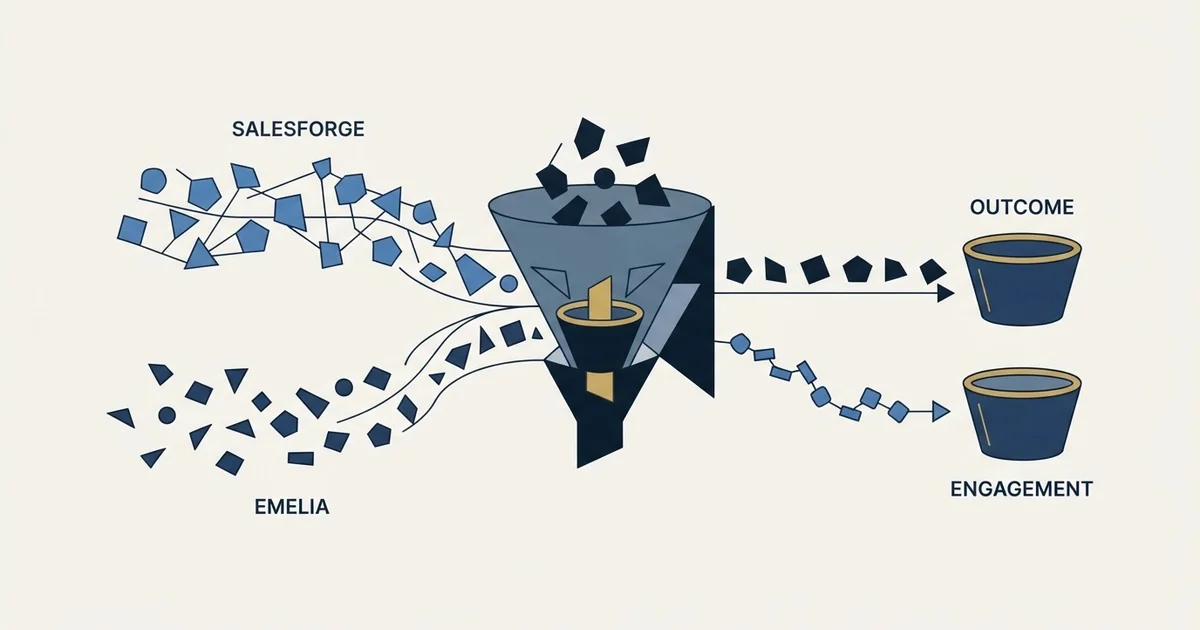 Editorial illustration for Emelia vs Salesforge