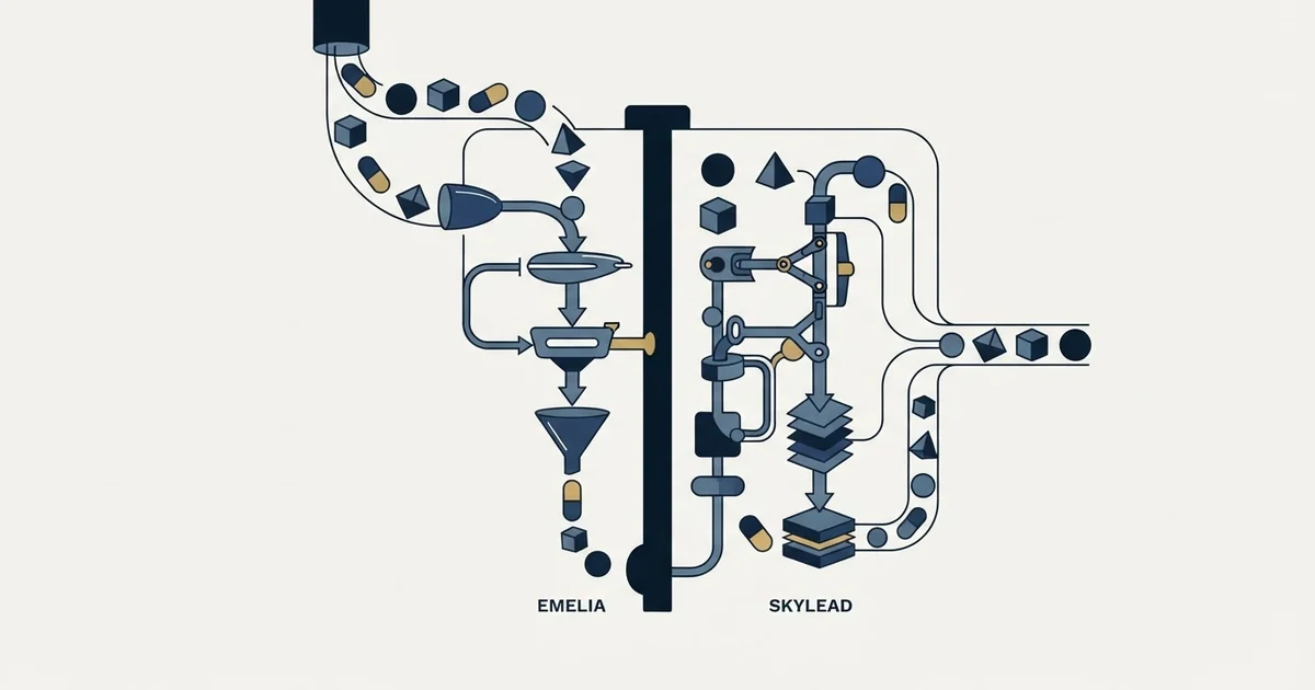Editorial illustration for Emelia vs Skylead