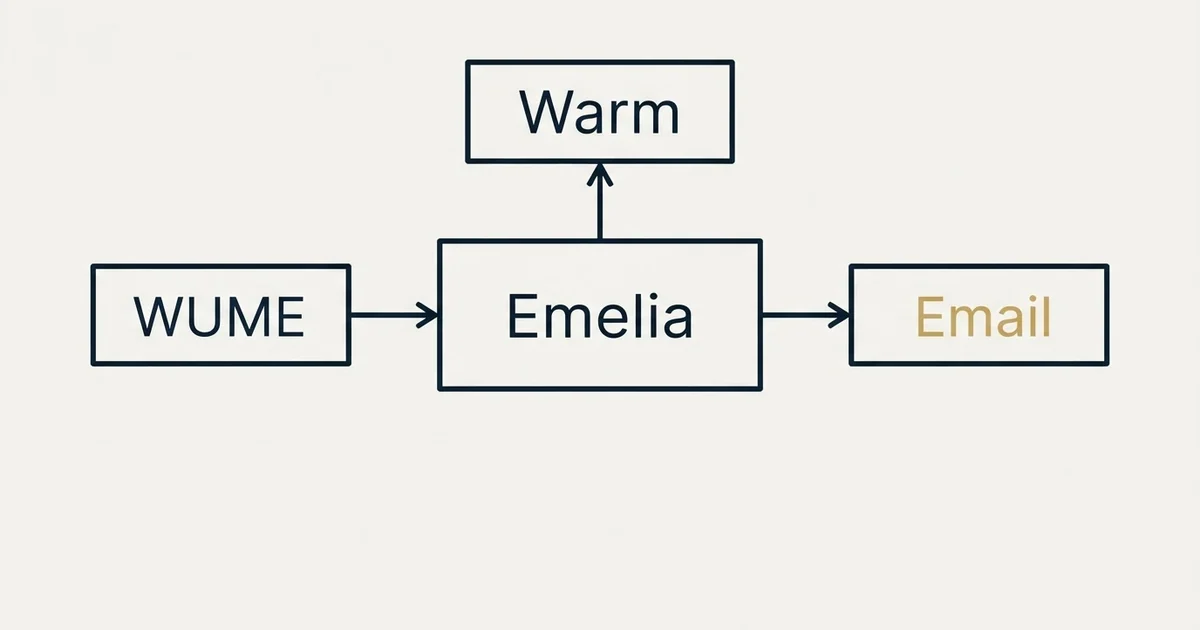 Schematic: Emelia vs WUME (Warm Up My Email) (Emelia, WUME, Warm, Email)