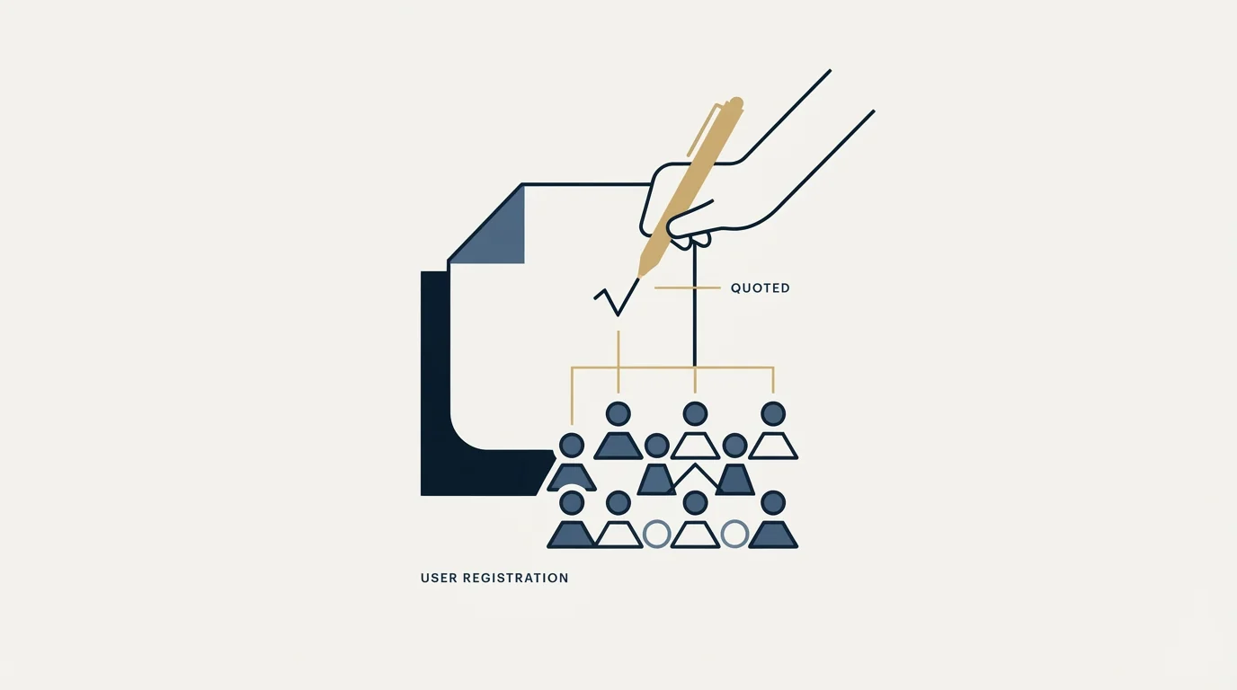 Section illustration: The pricing model is per registered user, and it is