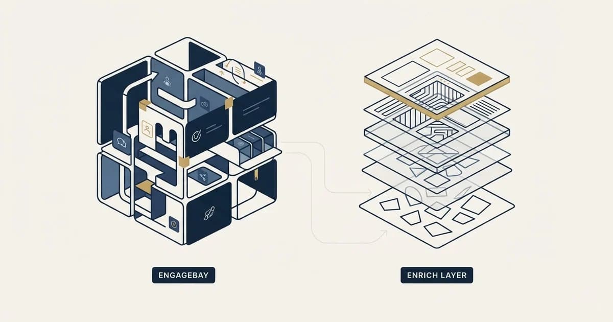 Editorial illustration for EngageBay vs Enrich Layer