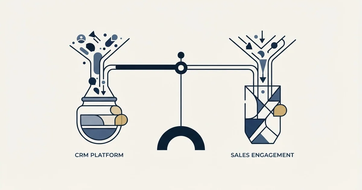 Editorial illustration for EngageBay vs Groove by Clari