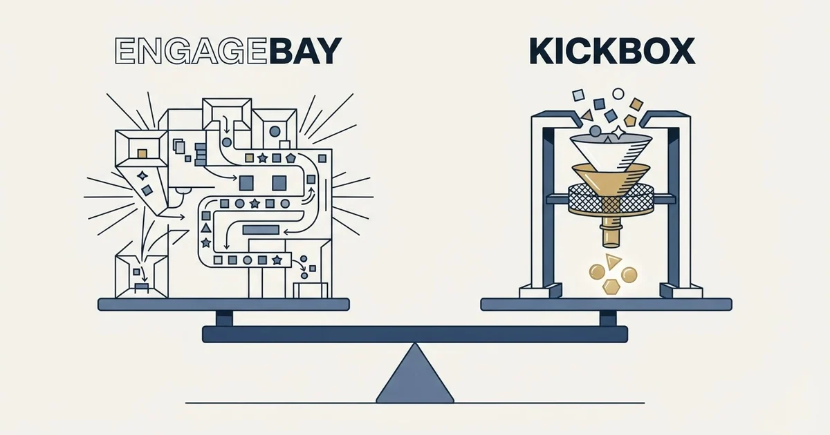 Editorial illustration for EngageBay vs Kickbox