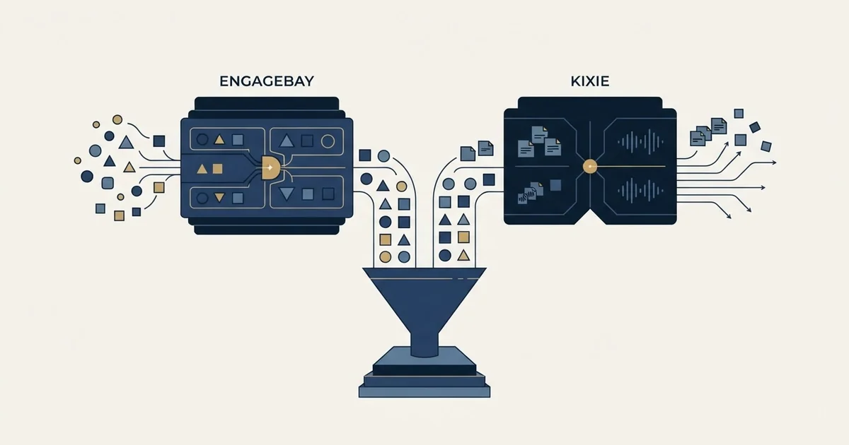 Editorial illustration for EngageBay vs Kixie